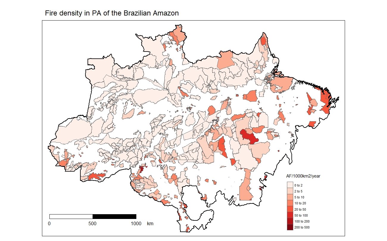 Fire frequency after the establishment of protected areas/indigenous lands in the Brazilian Amazon